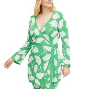 New Diane Von Furstenberg for Target Green Ginkgo Wrap Sweater | Size 1X